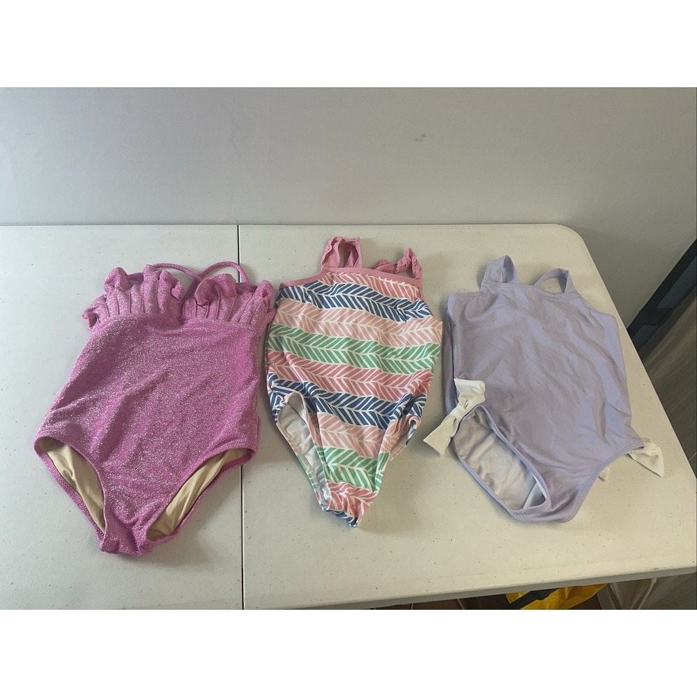 Girl's Lot Of (3) Swimsuits Size 5T Beaufort Bonnet Shade Critters One piece